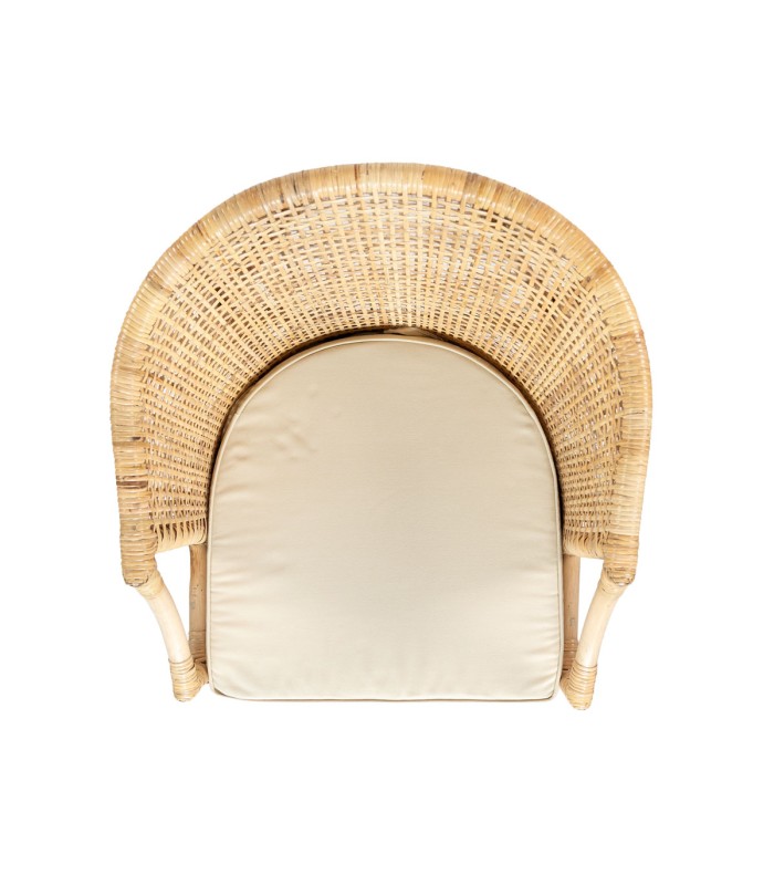 Silla Bar Stoll Madera / Rattan Color Natural con cojín 72cm