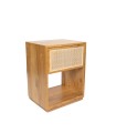 Velador Liberty 1 Cajón madera y Rattan Natural 50 x 40 x 65cm