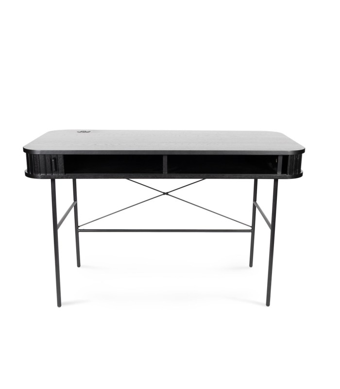 Mesa Escritorio Vigeland puerta corredera negro 120 x 60 x 77cm