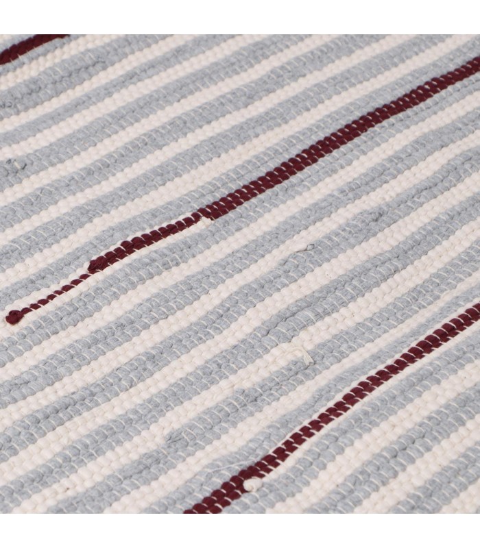 Alfombra Janika de Yute y Algodón Beige-Blanco