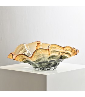 Cuenco de Vidrio Magma Naranjo/Gris