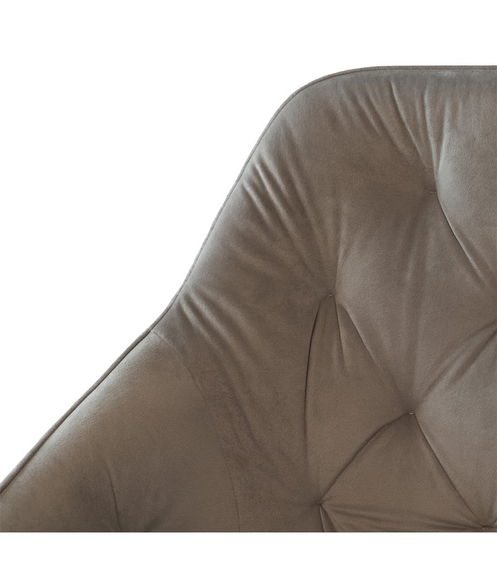 Poltrona Caroline – Velvet Gris, Fierro y Madera