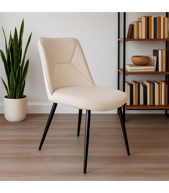 Silla Charlie Sin Brazo Tela Beige