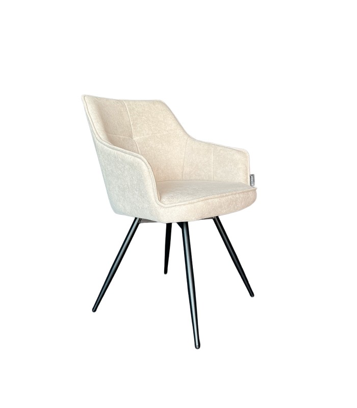 Silla Oliver Con Brazos Tela Gris