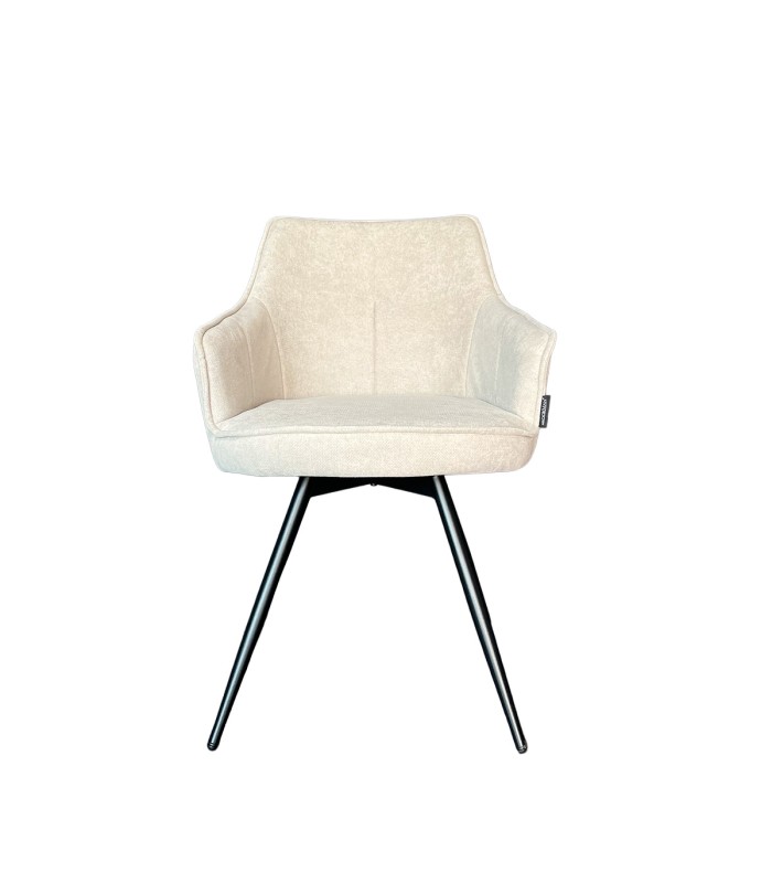 Silla Oliver Con Brazos Tela Gris