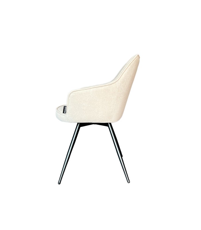 Silla Oliver Con Brazos Tela Gris