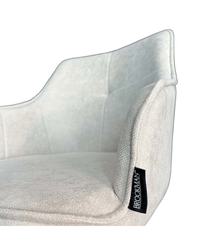 Silla Oliver Con Brazos Tela Gris