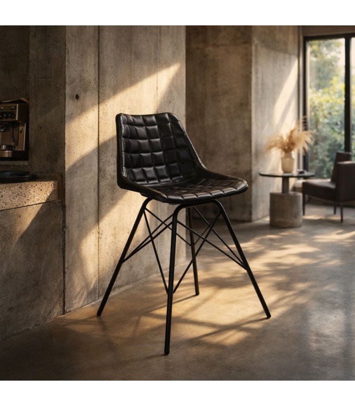 Silla de Cuero Coimbra Negro