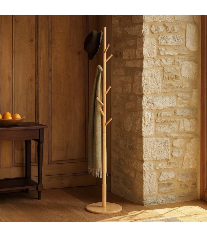 PERCHERO AUSTRIA 8 RAMAS MADERA NATURAL