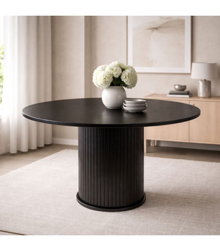 Mesa de comedor Oslo de madera de Roble Negro