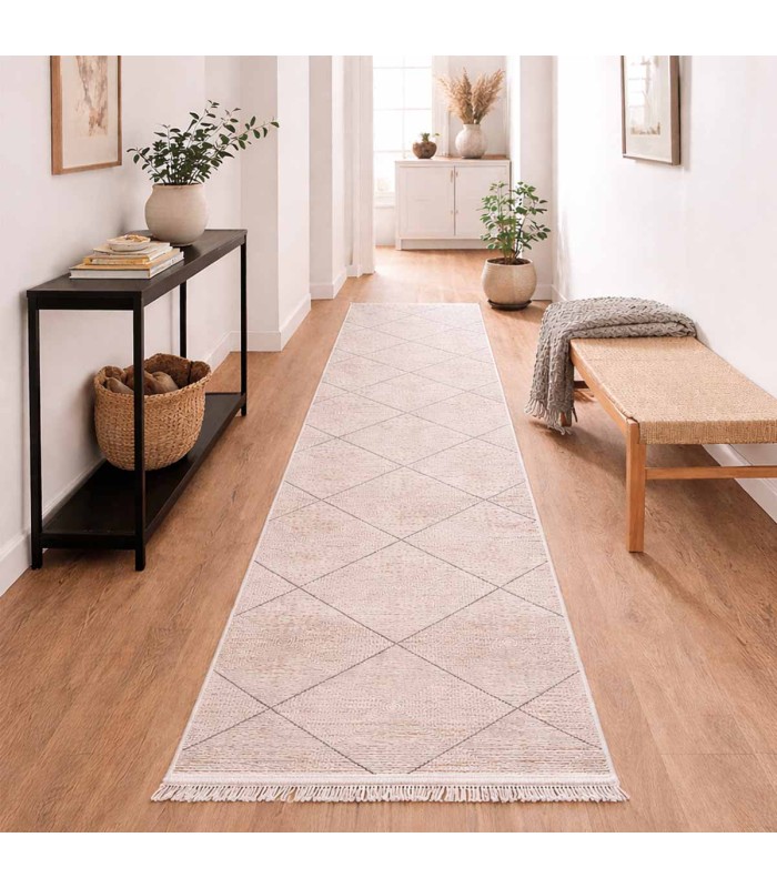 Alfombra Turca Mazzini Gris C/ Blanco 80x300cm
