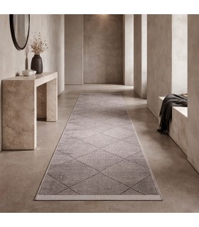 Alfombra Turca Mazzini Gris/Rombo 80x300cm