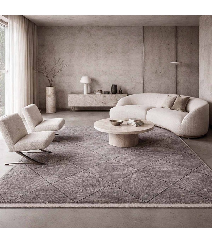 Alfombra Turca Mazzini Gris/Rombo 240x340cm