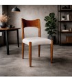 Silla Juliet – Lino Gris y Madera Walnut