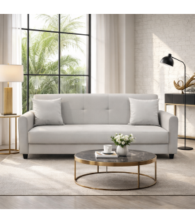 Sofá Paul 2 Cuerpos en Ecocuero Gris