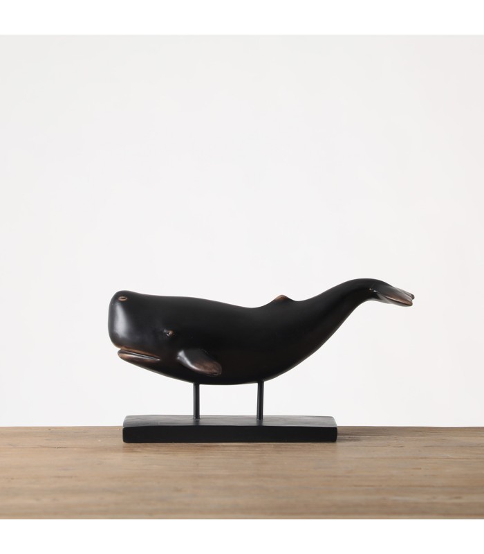 ADORNO BALLENA MOBY POLIRESINA NEGRO