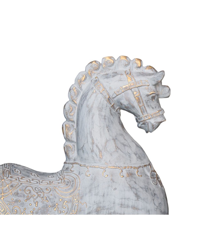ADORNO CABALLO ADOLFO POLIRESINA GRIS