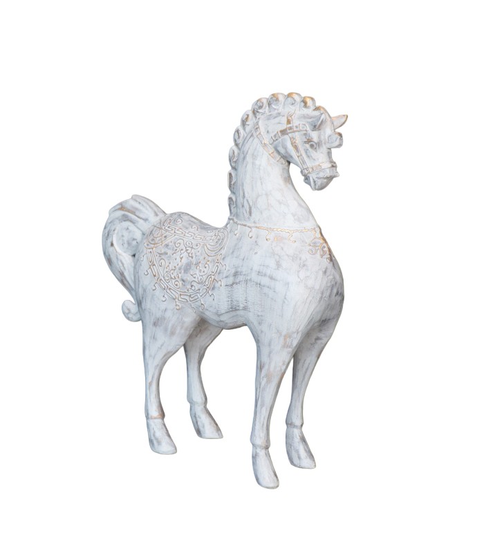 ADORNO CABALLO ADOLFO POLIRESINA GRIS