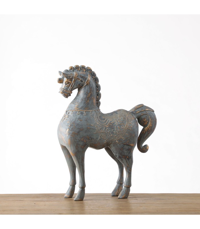 ADORNO CABALLO ADOLFO POLIRESINA GRIS