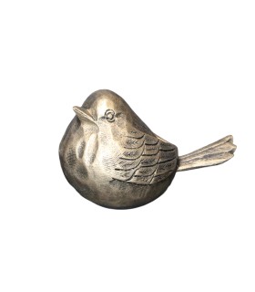 ADORNO PÁJARO PAULA POLIRESINA DORADO