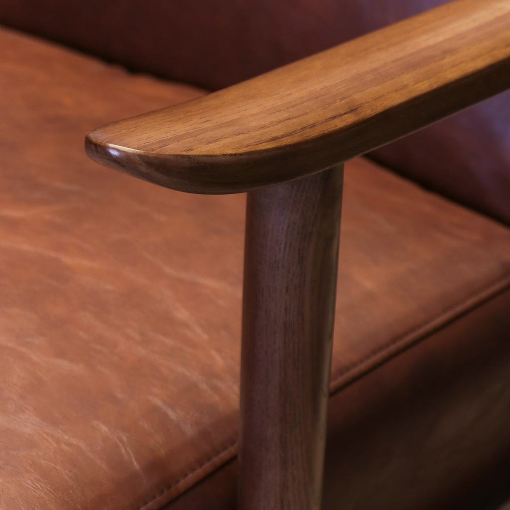 Sitial TURIN eco cuero Marrón madera NOGAL 76 x 72 x 67cm