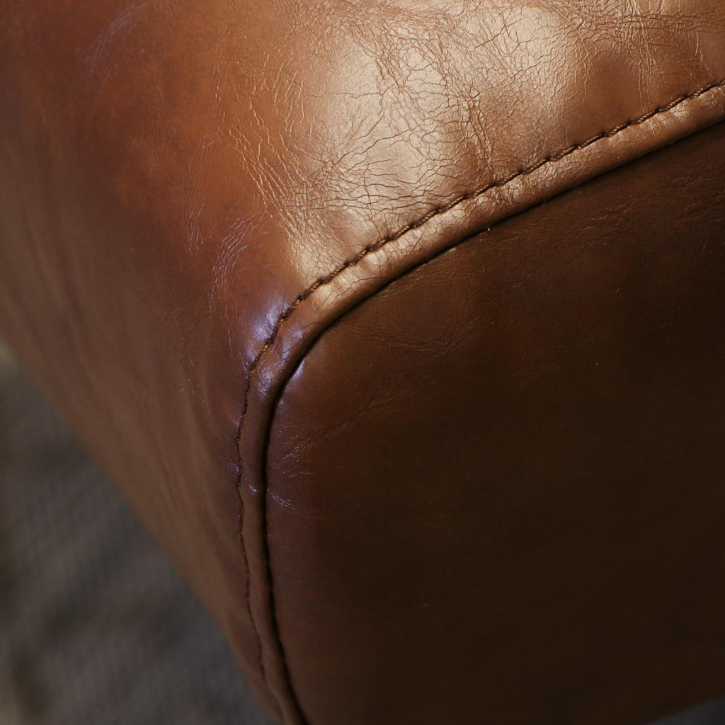 Sitial TURIN eco cuero Marrón madera NOGAL 76 x 72 x 67cm