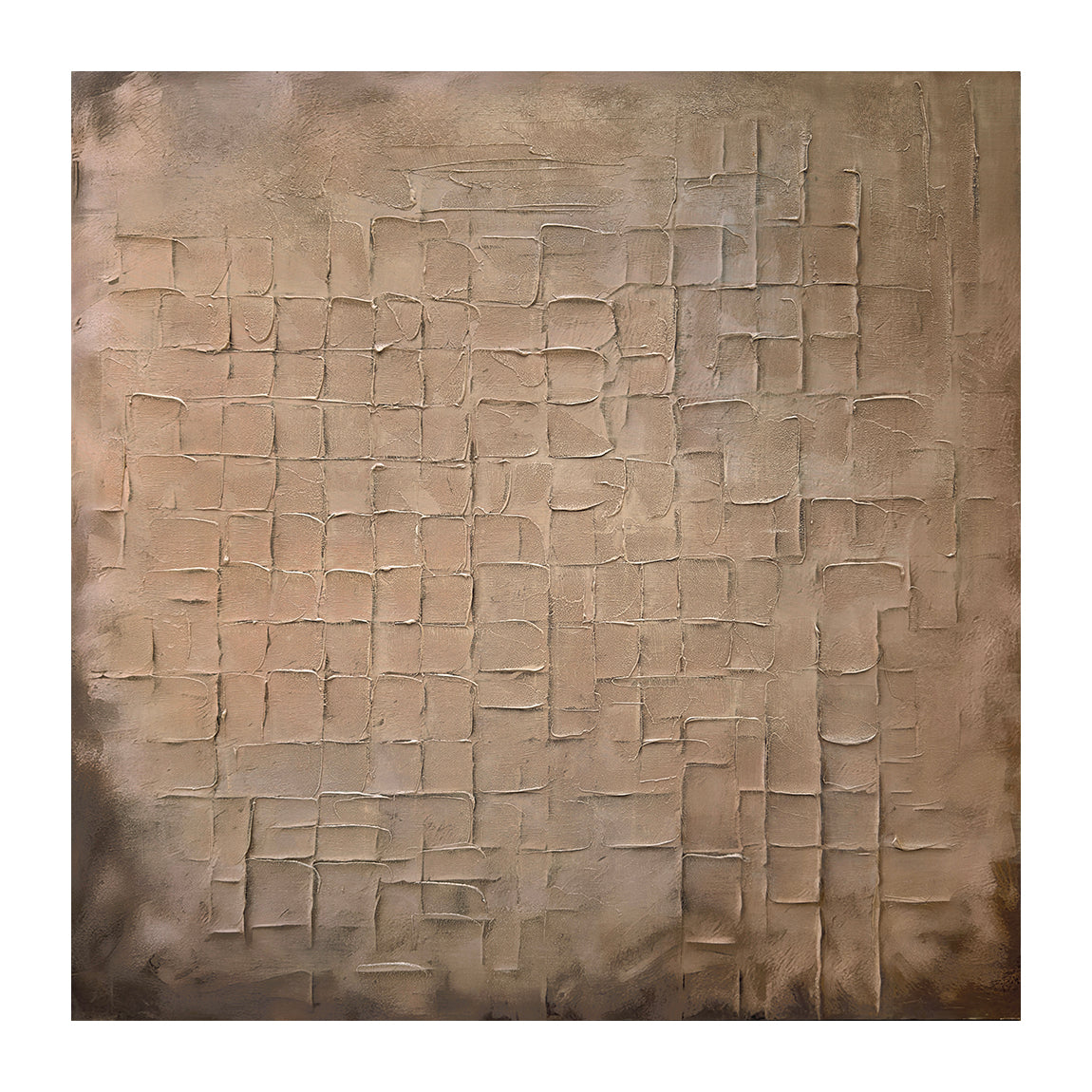 Oleo Texturado "Terrarum" Pintado a Mano sobre Canvas 140 x 140 cm (Llegada en Octubre)