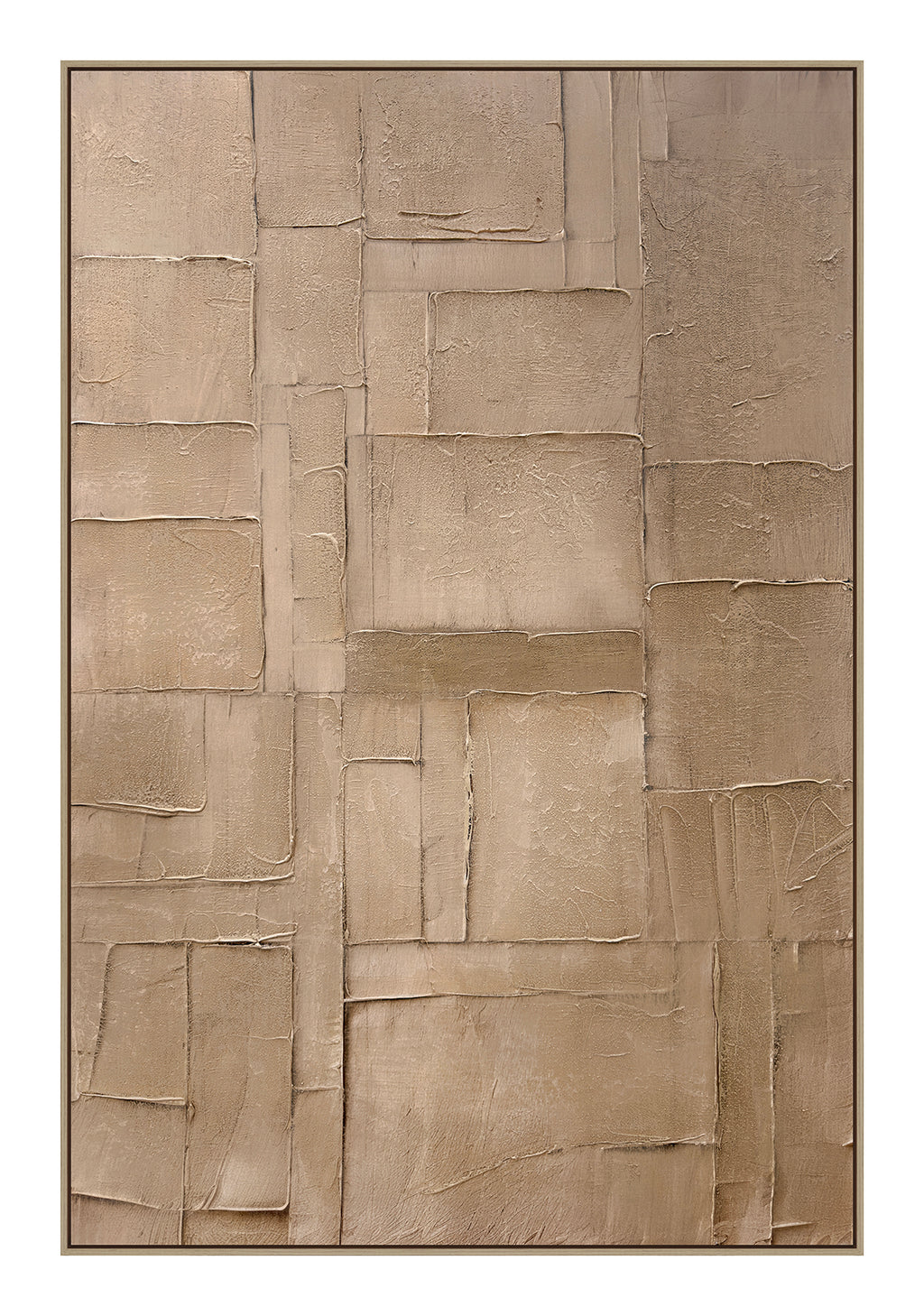 Oleo Texturado "Planters" Pintado a Mano sobre Canvas Marco Roble 80 x 120 cm (Llegada en Octubre)