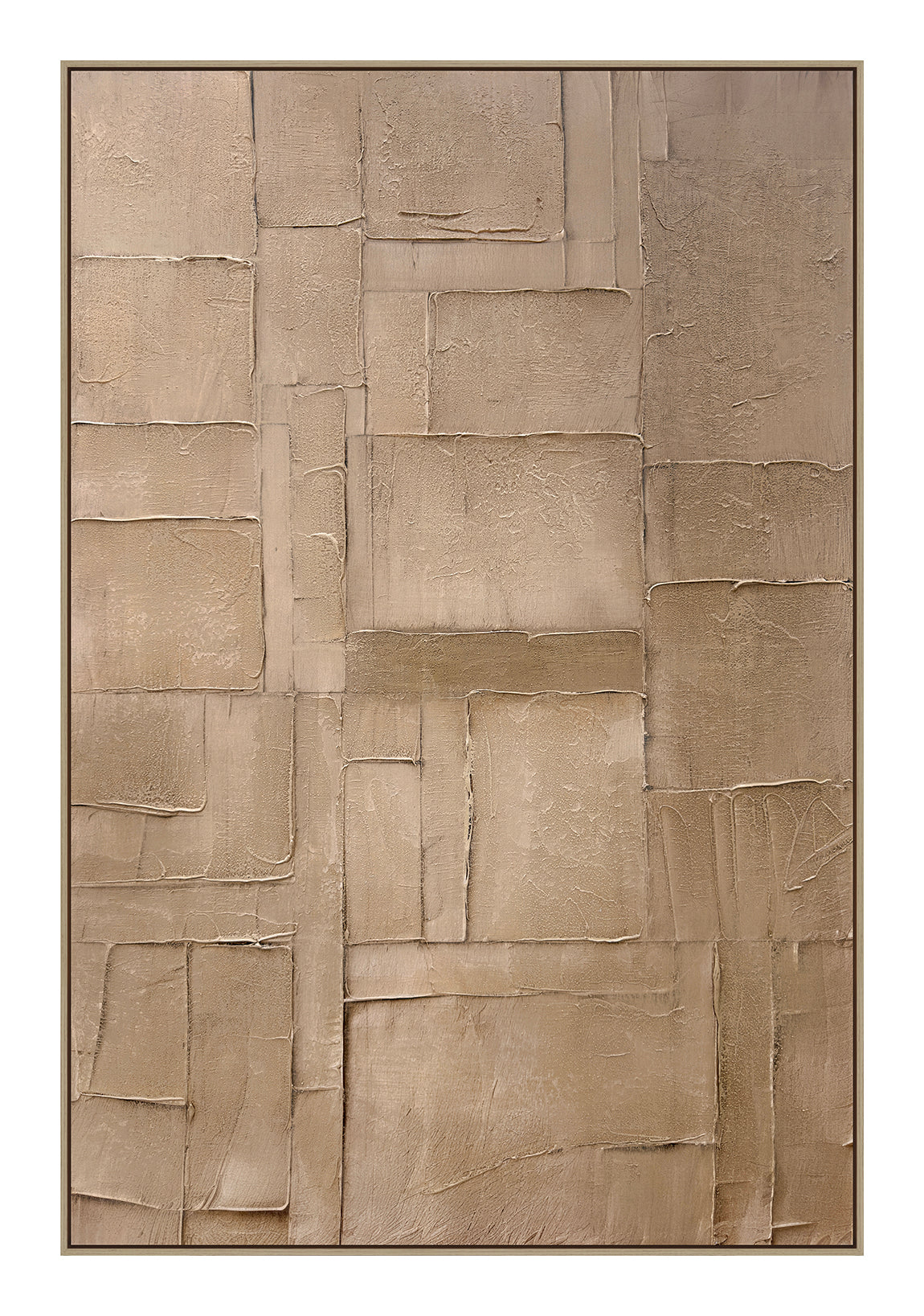 Oleo Texturado "Planters" Pintado a Mano sobre Canvas Marco Roble 80 x 120 cm (Llegada en Octubre)
