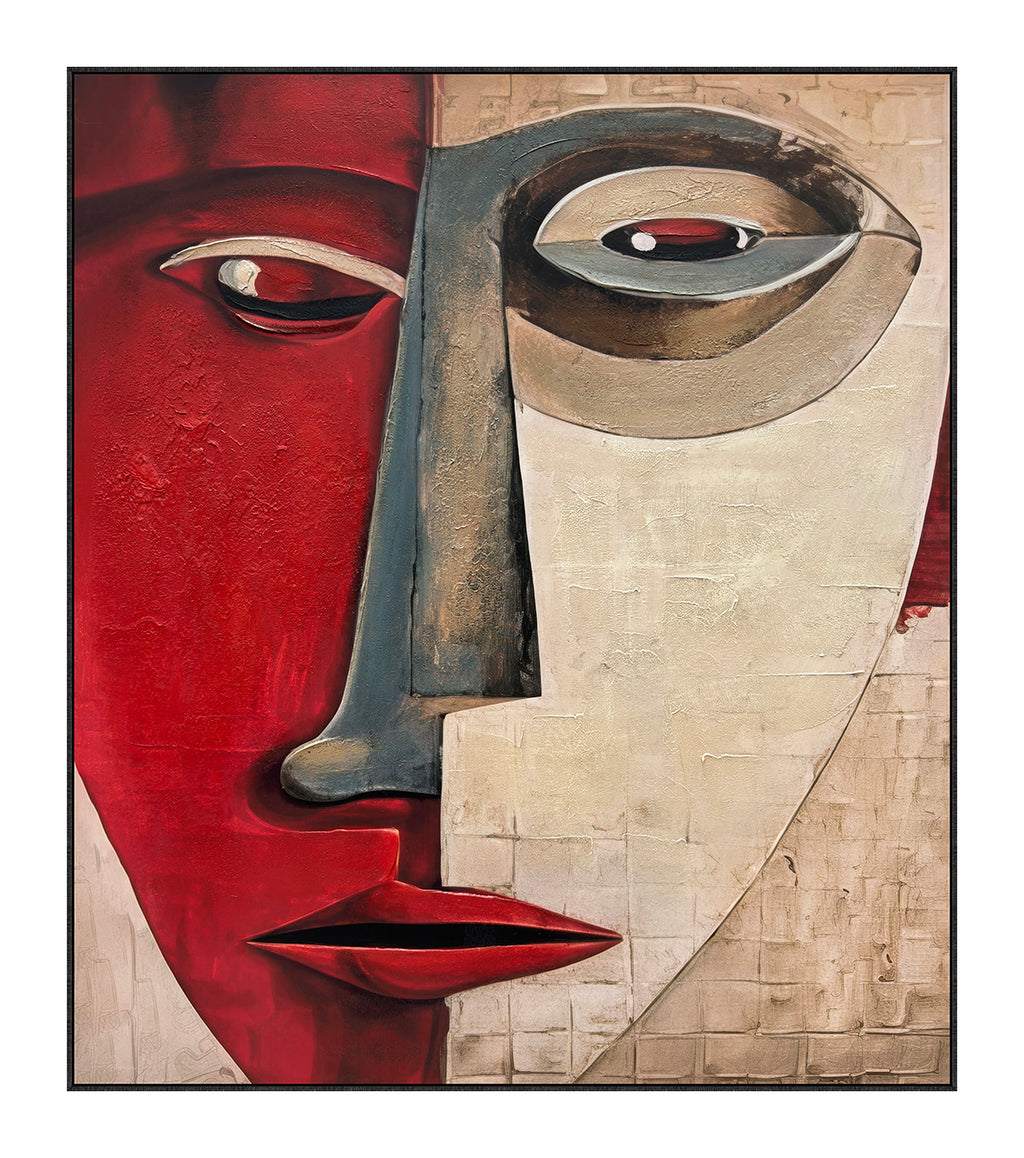Cuadro "Alberta" Pintado a Mano sobre Canvas Marco Negro 130 x 150 cm (Llegada en Octubre)