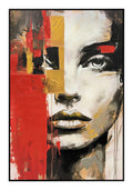 Cuadro "Paula" Pintado a Mano sobre Canvas con Marco Negro 80 x 120 cm (Llegada en Octubre)