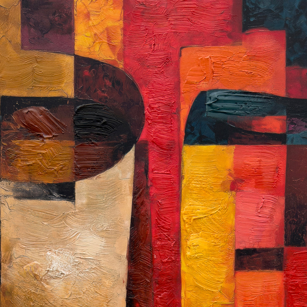 Cuadro "Genoveva" Pintado a Mano sobre Canvas con Marco Negro 80 x 120 cm (Llegada en Octubre)