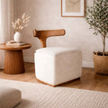 Silla Almodovar Tela Velvet Beige Madera Fresno Walnut