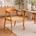 Silla Chloe Madera de Caucho Walnut y Cuerda Natural