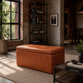 POUF BELMONT CUERO CARAMELO 93X52X44