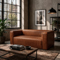 SOFA BELMONT CUERO 2C CARAMELO 180X90X70