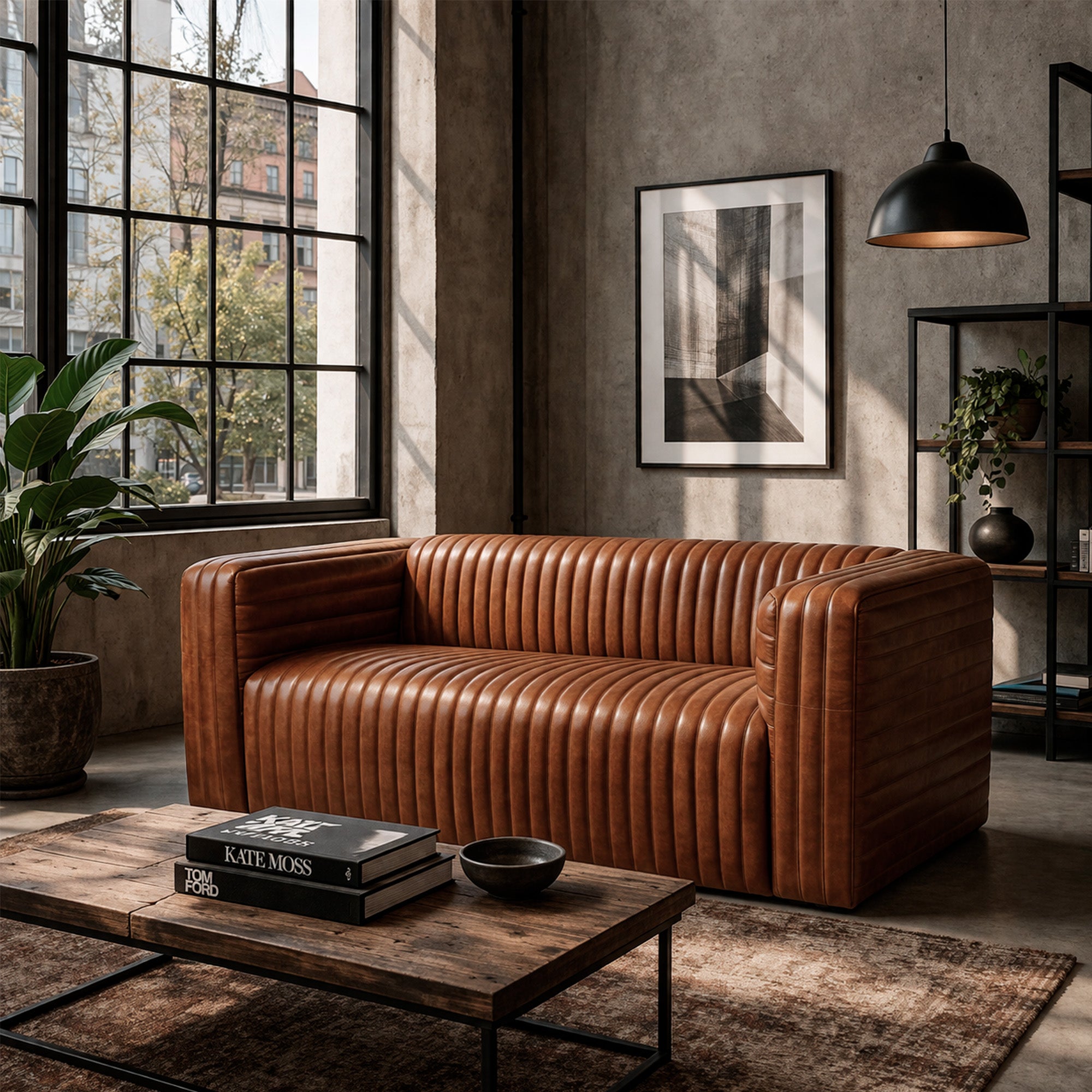 SOFA BELMONT CUERO 2C CARAMELO 180X90X70
