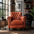 SILLON ARTUR CAPITONE 1C CUERO CARAMELO 84X67X95