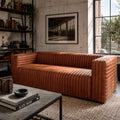 SOFA BELMONT CUERO 3C CARAMELO 220X90X70