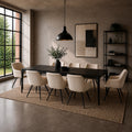 MESA COMEDOR VARSOVIA POLIMADERA PATAS MADERA FRESNO NEGRO 200X110X75CM