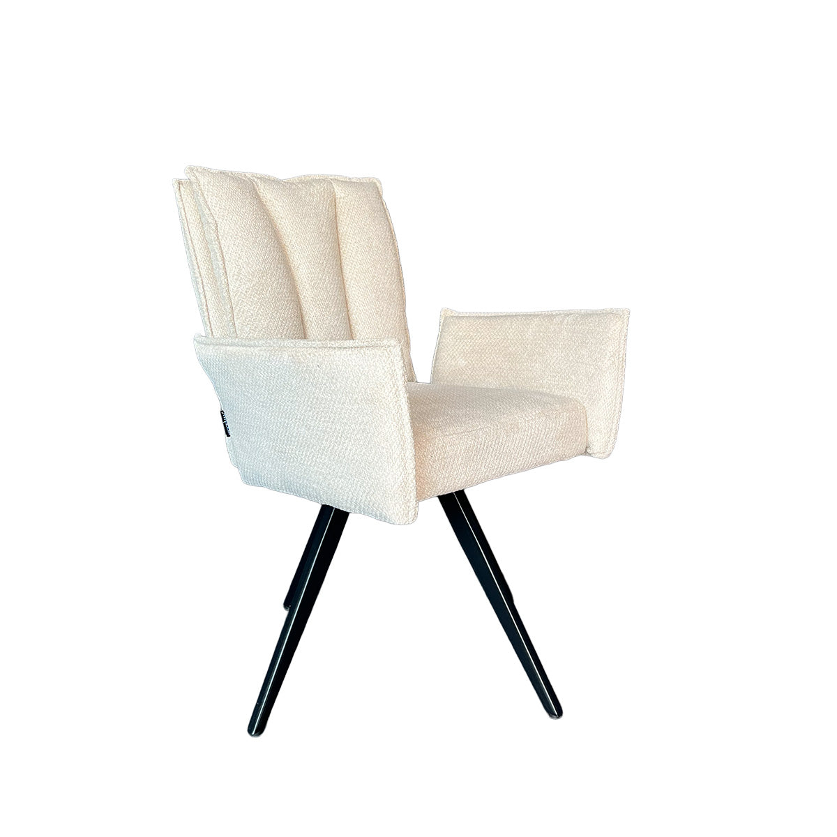 Silla Preston – Tela Beige con Brazos y Base Metálica Giratoria 66 X 63 X 92CM
