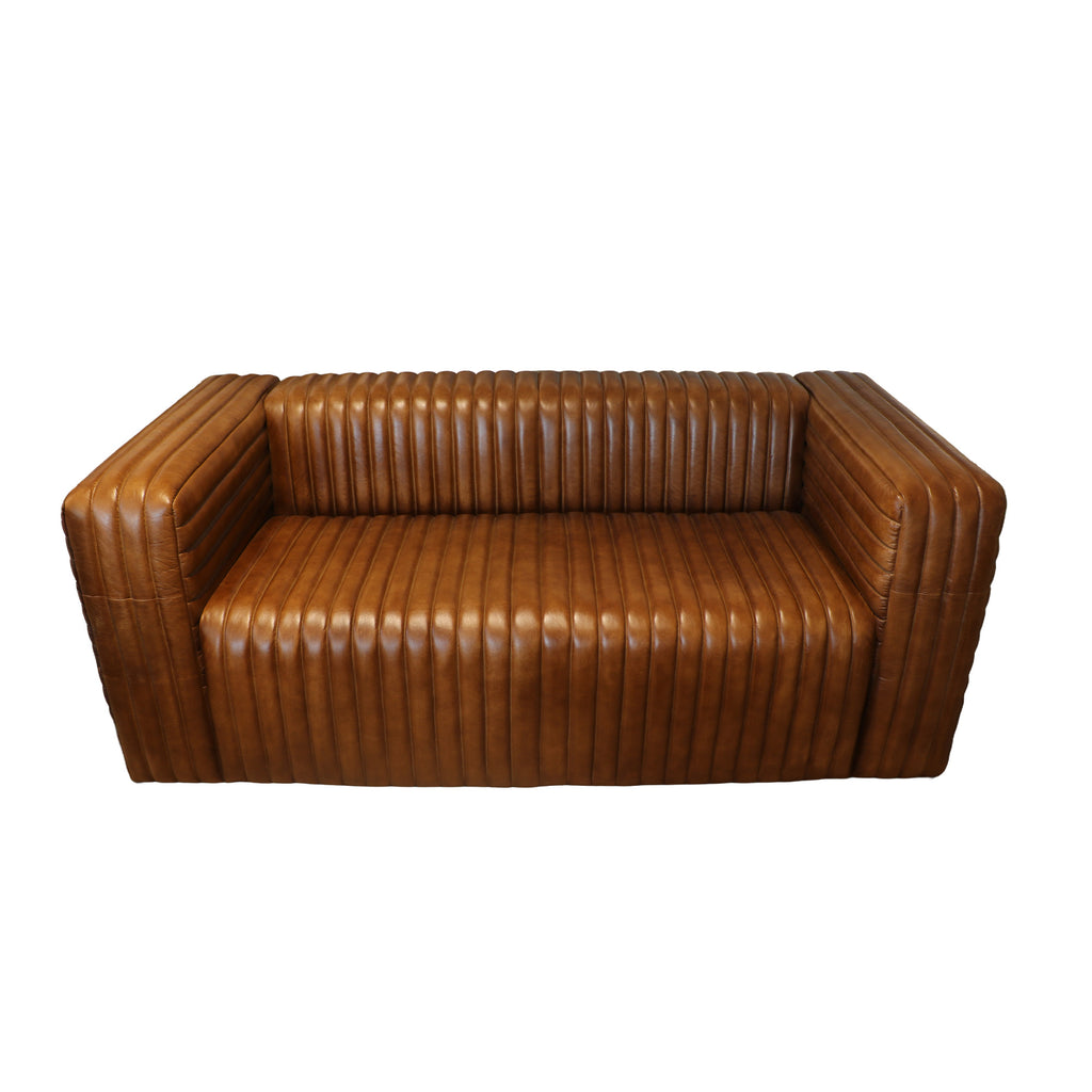SOFA BELMONT CUERO 2C CARAMELO 180X90X70