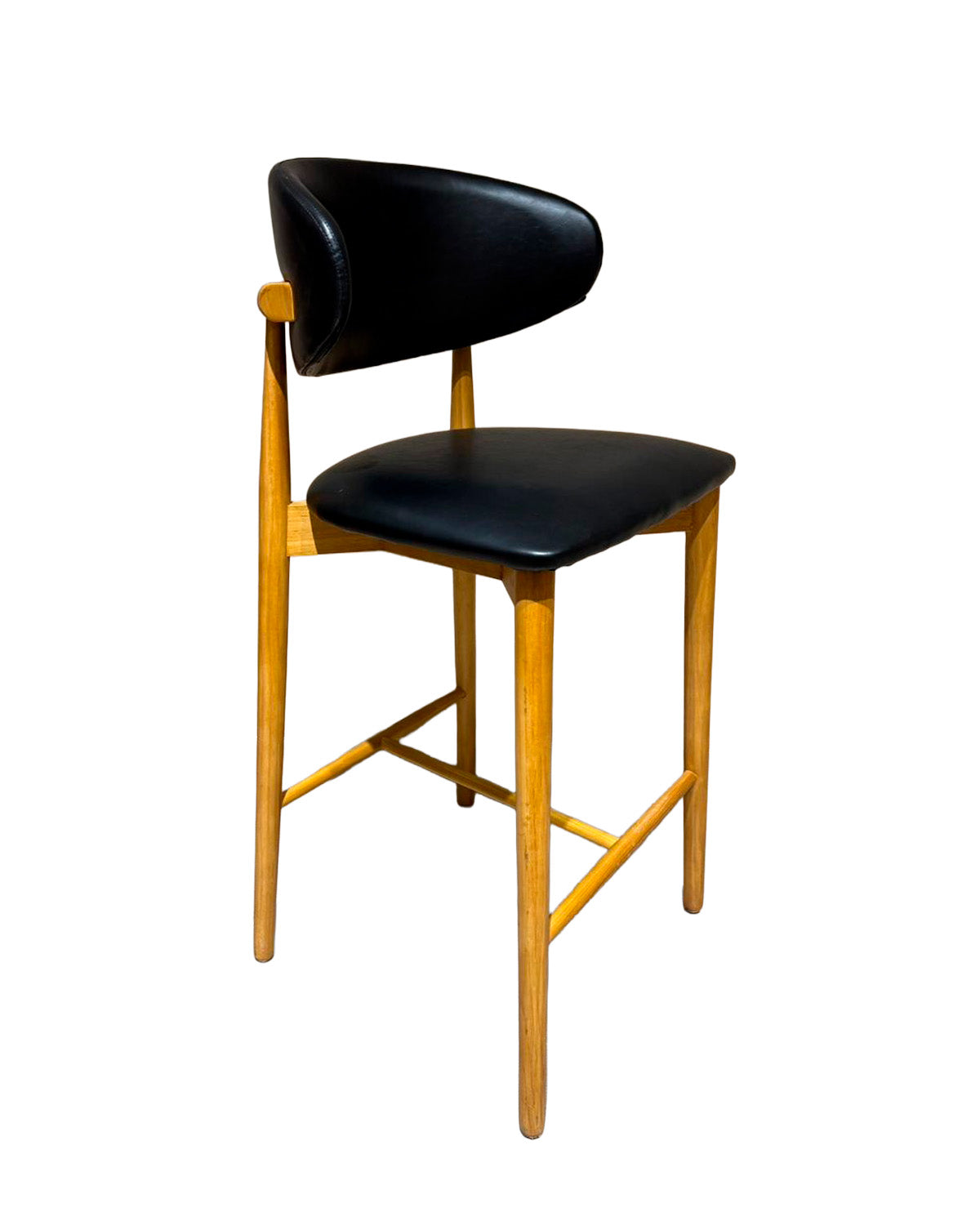 Piso Bar Álvaro Madera Light Brown y Eco Cuero Negro (Llegada en Agosto)