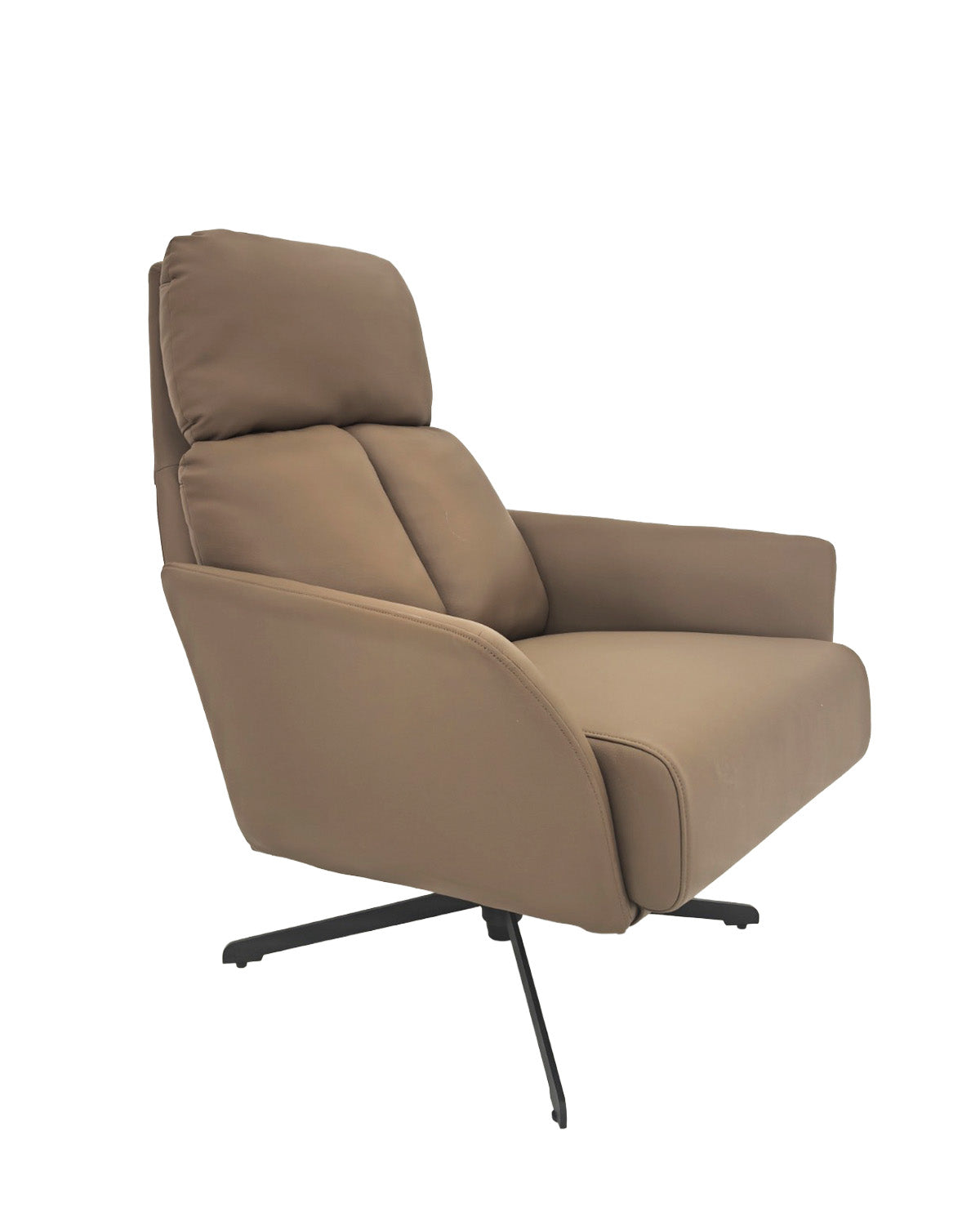 Sillón Giratorio Silverstone – Acero y Eco Cuero Café