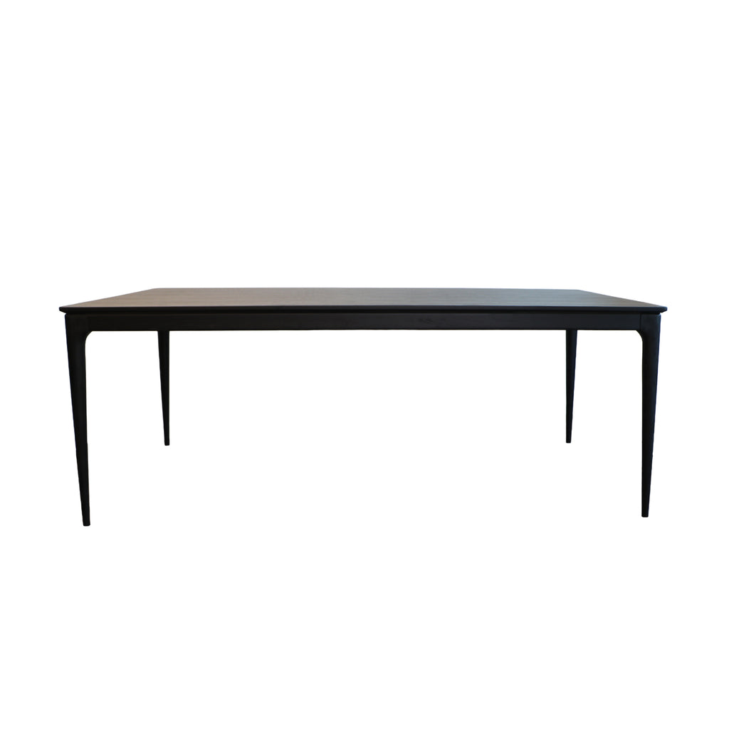 MESA COMEDOR VARSOVIA POLIMADERA PATAS MADERA FRESNO NEGRO 200X110X75CM