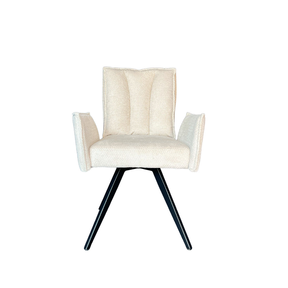Silla Preston – Tela Beige con Brazos y Base Metálica Giratoria 66 X 63 X 92CM