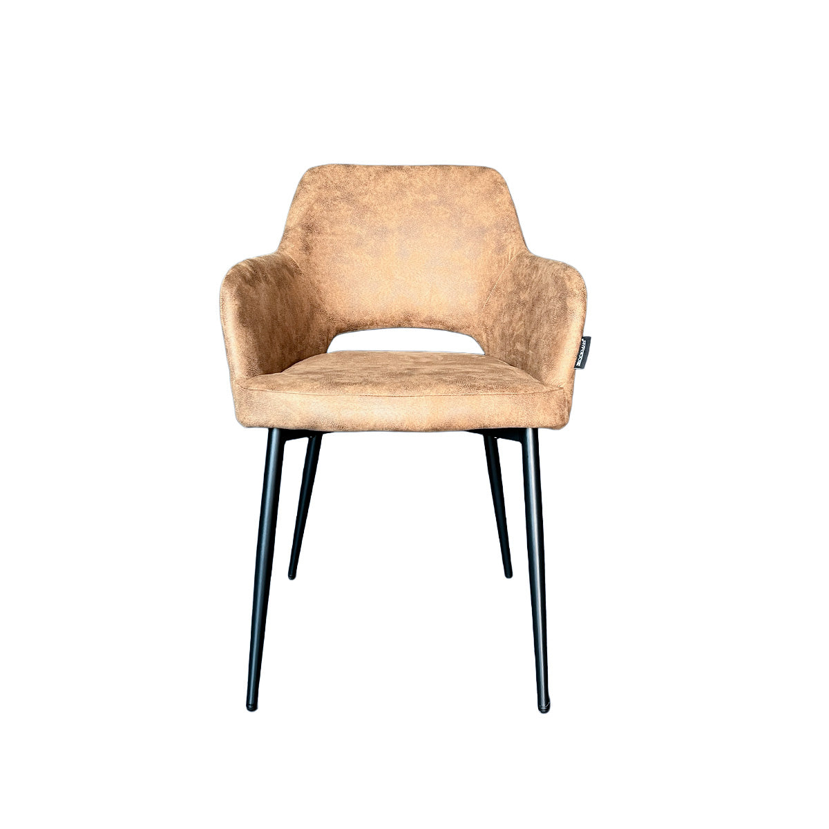 Silla Harry Tela Café Chocolate con Estructura Metálica Negra 62,5 X 58 X 86CM