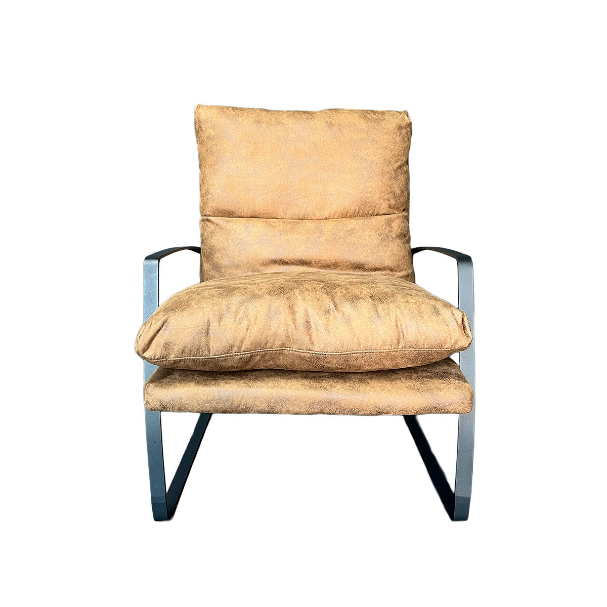 Poltrona Thomas – Tela Café Chocolate con Estructura Metálica Negra 89 X 66 X 92CM