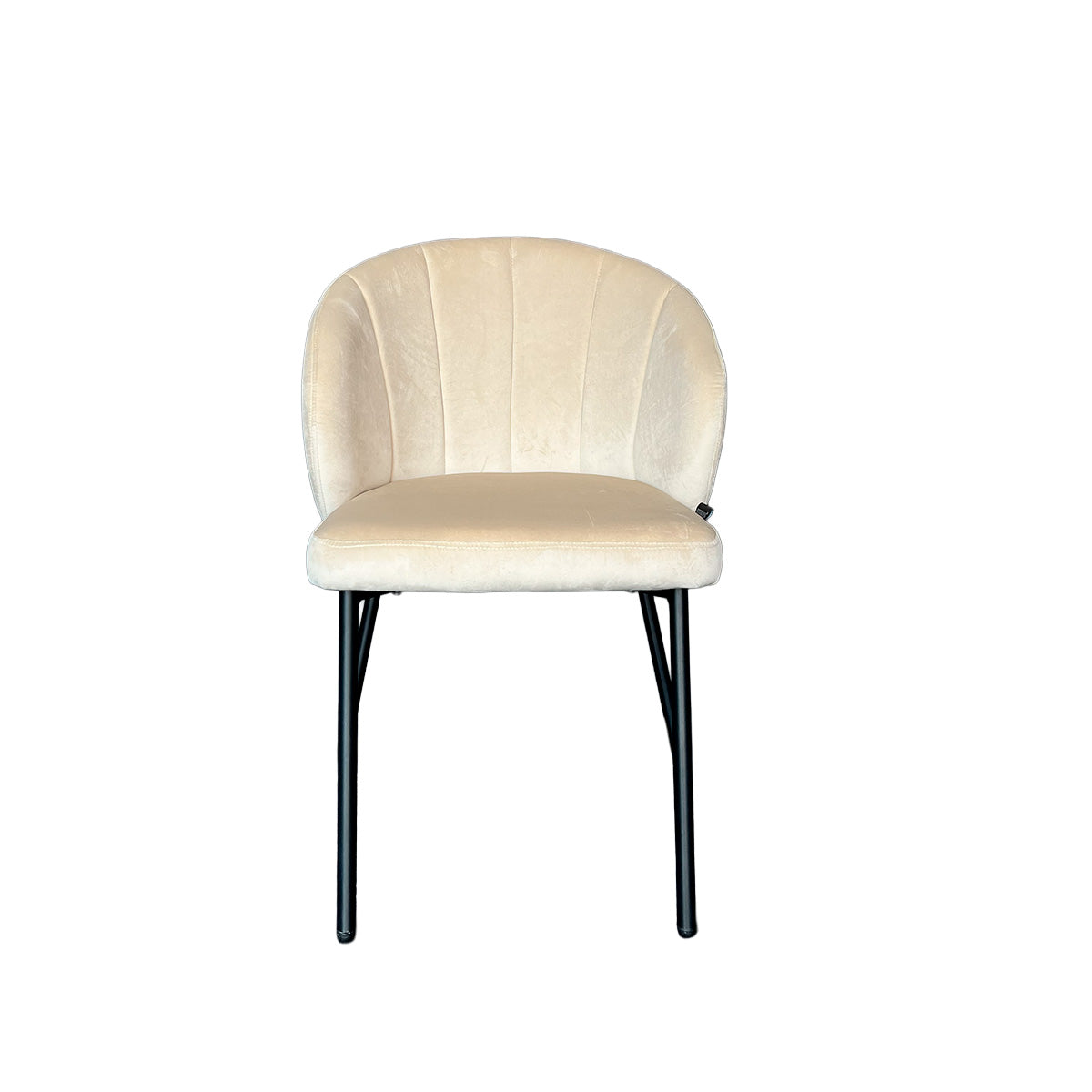 Silla William Tela Beige y Estructura Metálica Negra 59 X 57 X 82CM