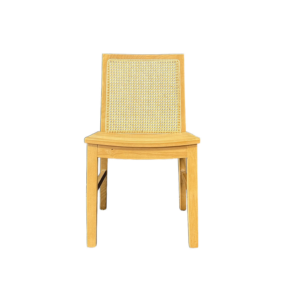 Silla New Naura sin Brazos Madera Fresno Natural y Respaldo de Ratán